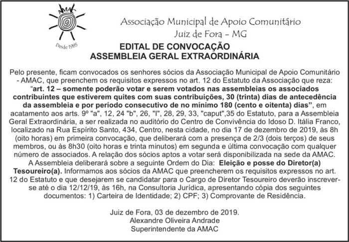 Amac - Convocação 4 1 AMAC