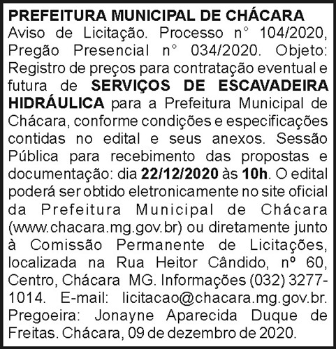 Prefeitura Municipal de Chácara 4 1 CHACARA 104