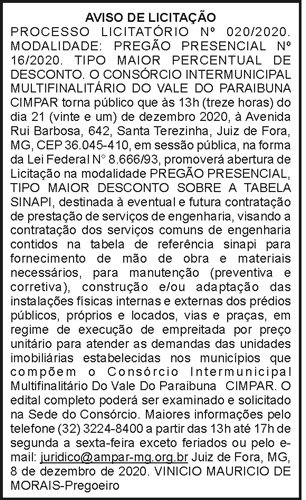 Aviso de Licitação 4 1 CIMPAR 020