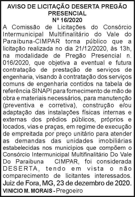 Aviso de licitação 4 1 CIMPAR 16.