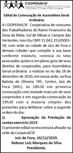 Edital De Convocação de Assembleia Ordinária 4 1 COOPERAF