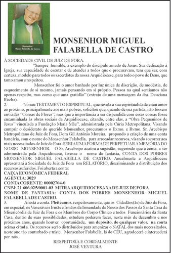 Monsenhor Miguel Falabella de Castro 4 1 VENTURA