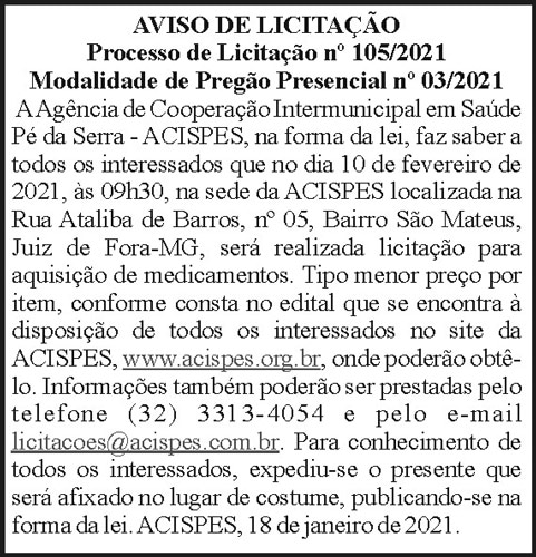 Aviso de Licitação N105 4 1 ACISPES 105