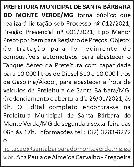 Prefeitura Municipal de Santa Bárbara do Monte Verde/MG 4 1 BARBARA 012.