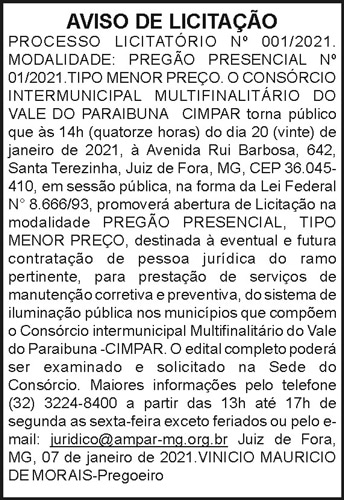 Aviso de Licitação N001/2021 4 1 CIMPAR 001