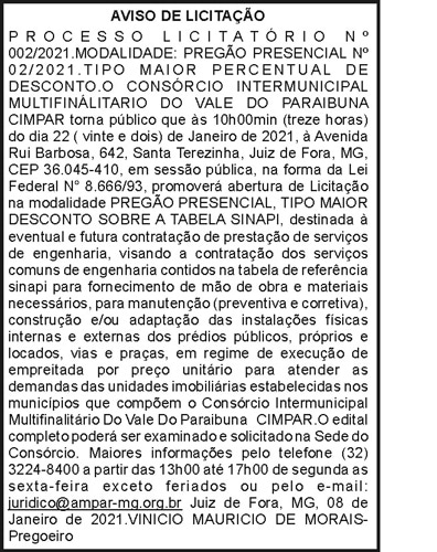 Aviso de Licitação 4 1 CIMPAR 002