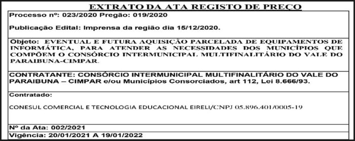 Extrato da Ata Registro de Preço 2 4 1 CIMPAR 02