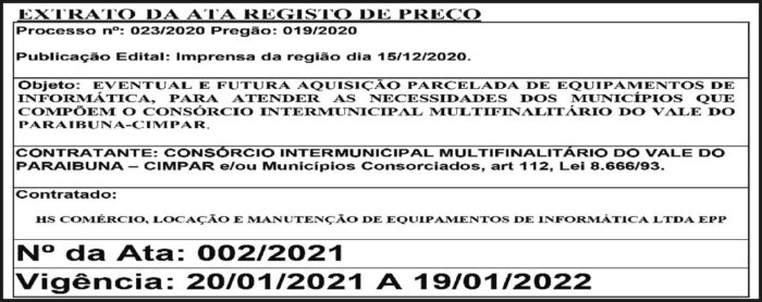 Extrato da Ata Registro de Preço 3 4 1 CIMPAR 03
