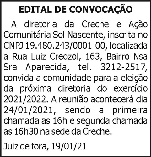 Edital de Convocação 4 1 CRECHE.