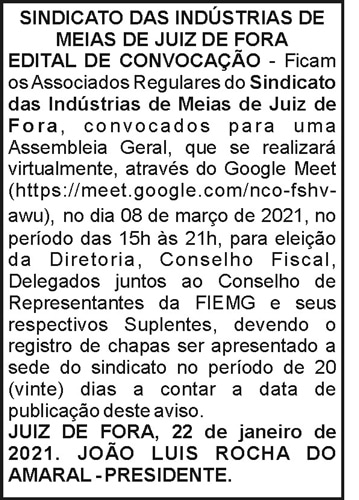 Sindicato das Indústrias de Meias Juiz de Fora 4 1 MEIAS
