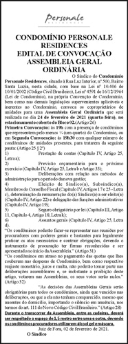 Condomínio Personale Residences- Edital de Convocação 4 1 PERSONALE.