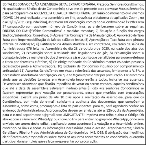 Edital de Convocação Assembleia Geral Extraordinária 4 1 ROSSI