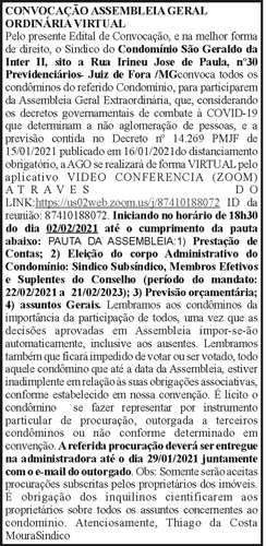 Convocação Assembleia Geral Virtual 4 1 SAO GERALDO