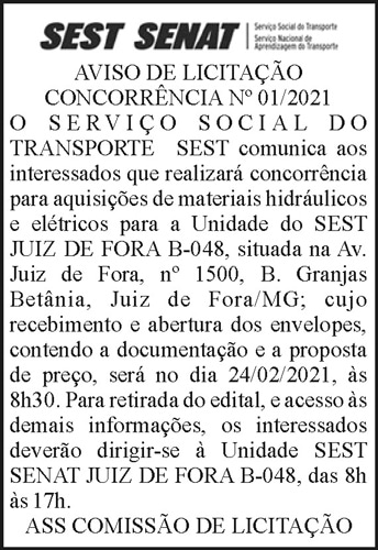 Aviso de licitação SESC e SENAT 4 1 SEST 1