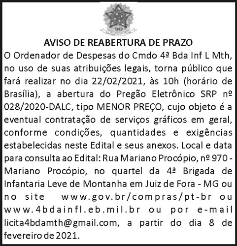 Aviso de Reabertura de Prazo 4 1 4BDA