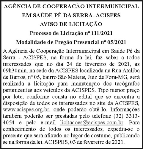 Acispes - Aviso de Licitação 2 4 1 ACISPES 111.