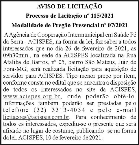Aviso de Licitação N115 4 1 ACISPES 115