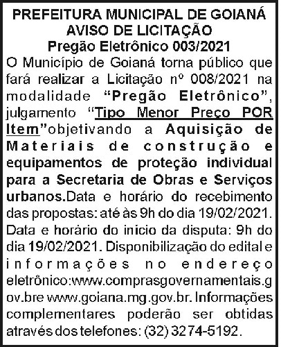 Prefeitura Municipal de Goianá 4 1 GOIANA 03 07