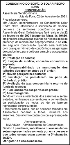 Condomínio do Edifício Solar Pedro Nava - Convocação 4 1 PEDRO NAVA
