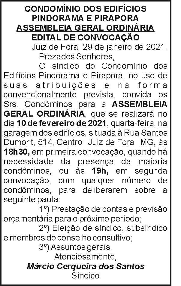 Condomínio dos edifícios Pindorama e Pirapora 4 1 PINDORAMA.