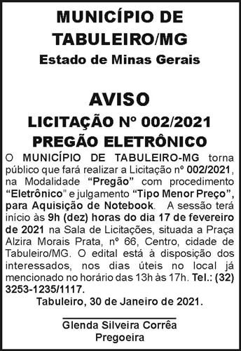 Aviso- Município de Tabuleiro - MG 02 4 1 TABULEIRO 002.