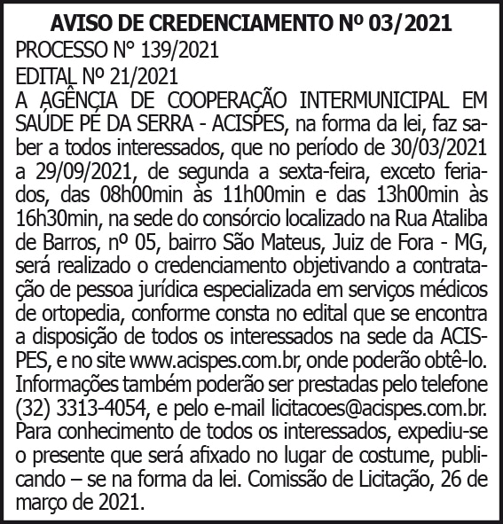 Acispes - Aviso de Credenciamento 4 1 ACISPES 03