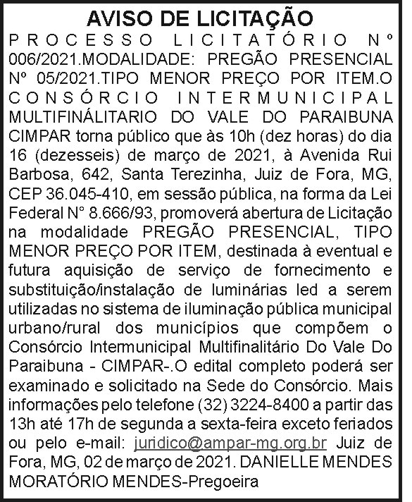 Aviso de Licitação 4 1 CIMPAR 02 03.