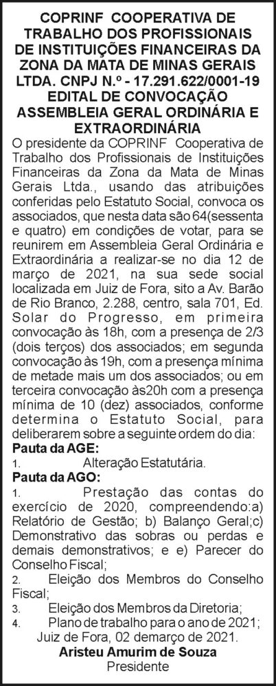 COPRINF - Edital de Convocação 4 1 COPRINF 1X12.
