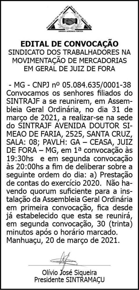 Sintrajf - Edital de Convocação 4 1 MERCADORIA