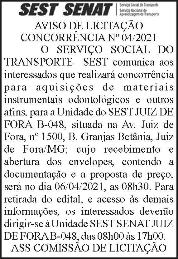 Sest Senat - Aviso de Licitação 4 1 SEST. 1