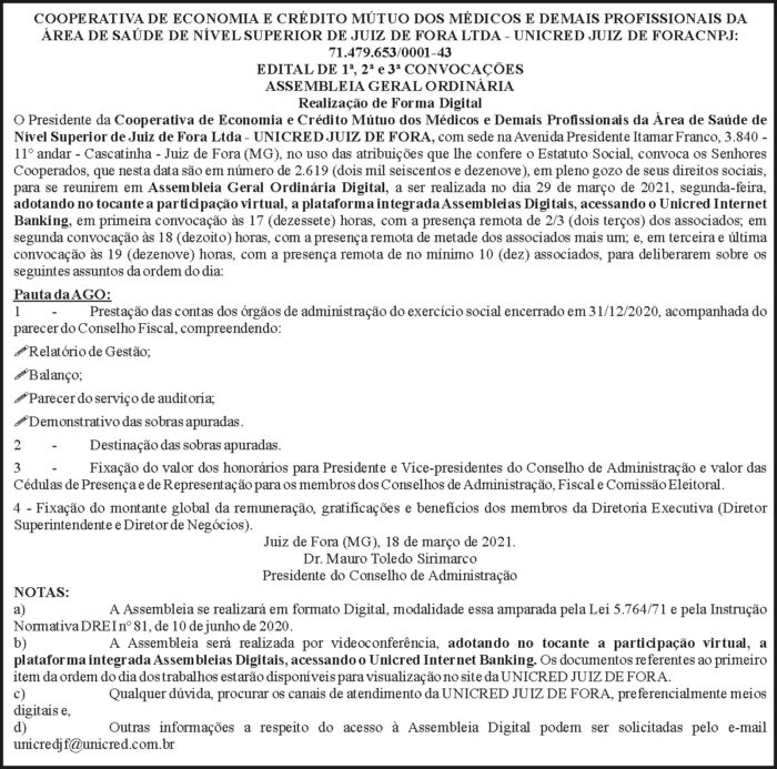 Unicred - Assembleia Geral 4 1 UNICRED 01.