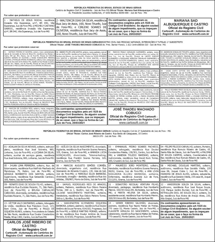 Avisos de Casamento 4 AVISOS CASAMENTOS 25 03
