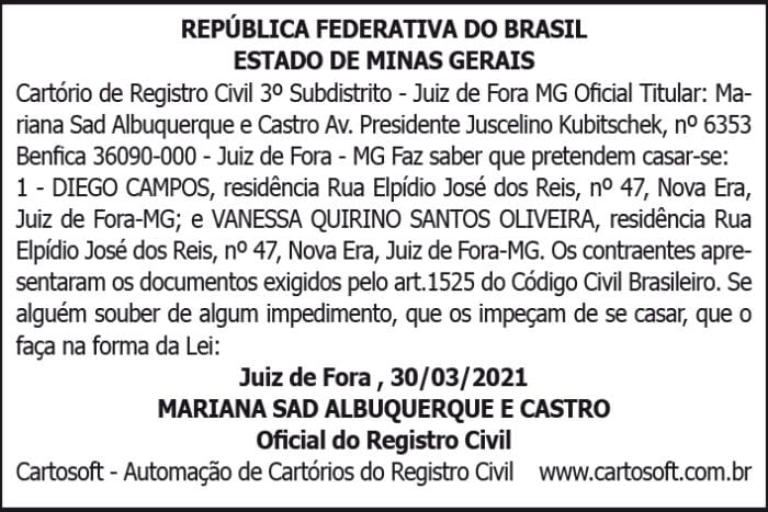 Cartório de Registro Civil 4 AVISO DIEGO 2