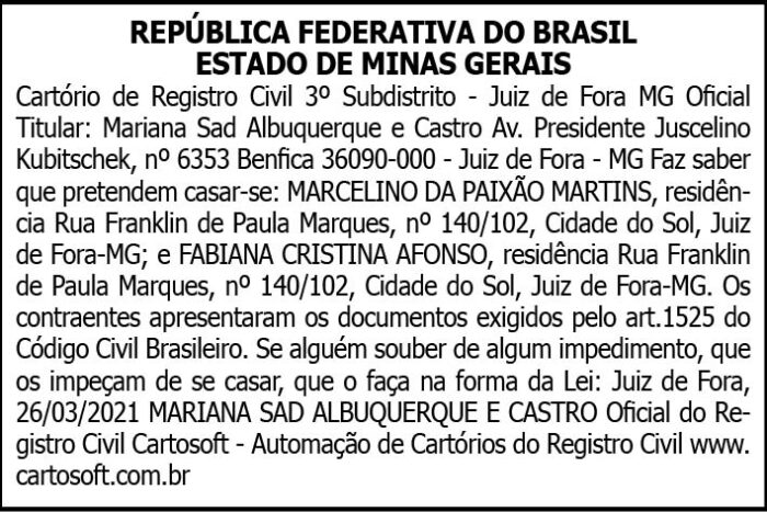 Cartório de Registro Civil 4 AVISO MARCELINO1