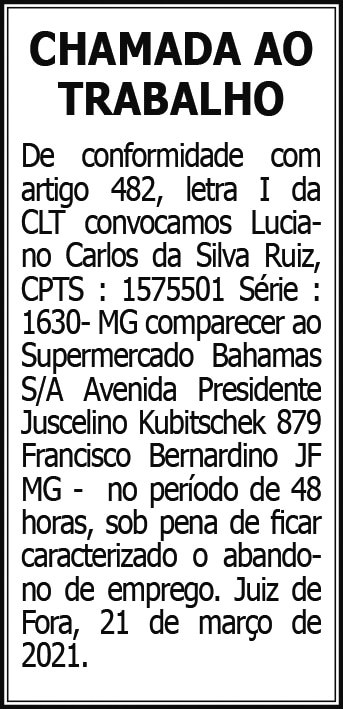 Chamada ao Trabalho - Bahamas 4 COM LUCIANO