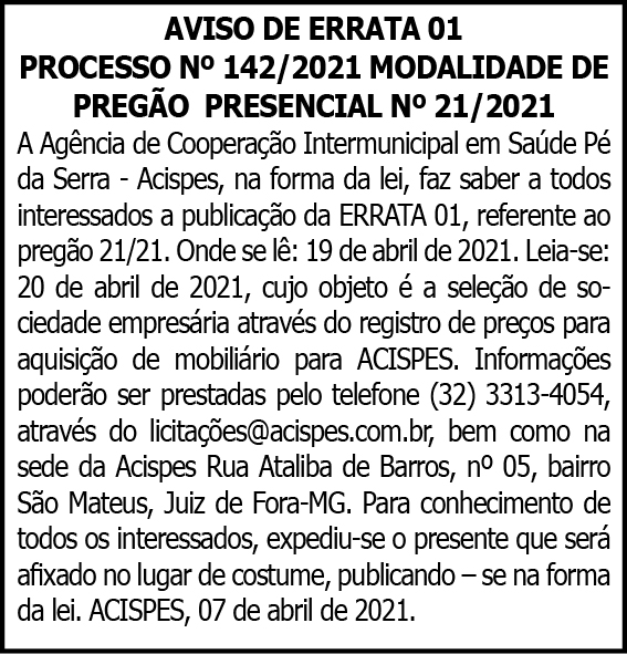 Acispes - Errata Nº 142/2021 4 1 ACISPES 142 1