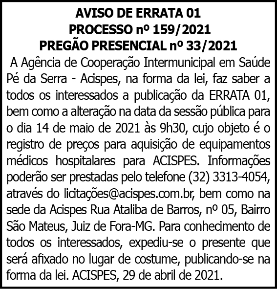 Acispes - Aviso de Errata 4 1 ACISPES 159 1