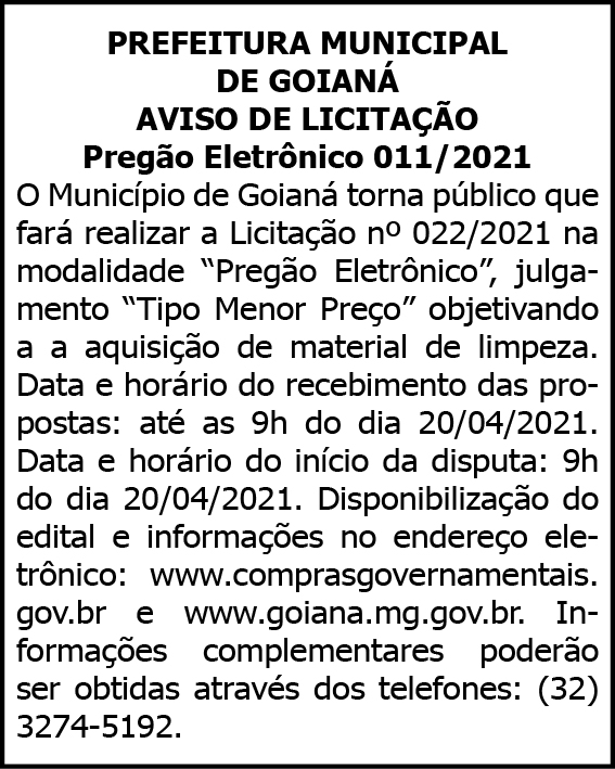 Prefeitura Municipal de Goianá 4 1 GOIANA 011