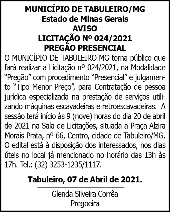 Município de Tabuleiro 4 1 TABULEIRO 024