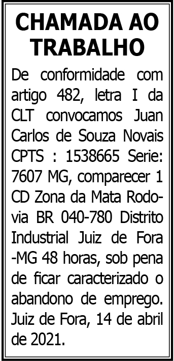 Chamada ao Trabalho 4 COM JUAN
