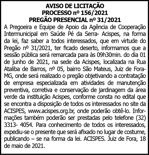 Aviso de Licitação - Acispes 4 1 ACISPES 156