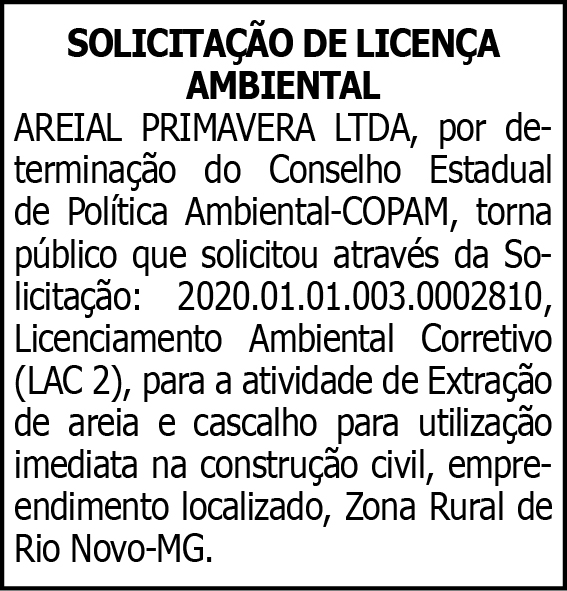 Areial Primavera - Licença Ambiental 4 1 AREIAL
