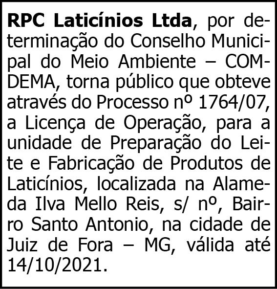 Licença de Operação - RPC Laticínios Ltds 4 1 LATICINIO
