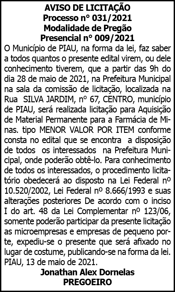 Município de Piau 4 1 PIAU 031