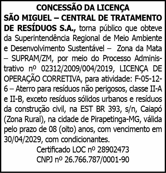 Concessão da Licença 4 1 SAO MIGUEL