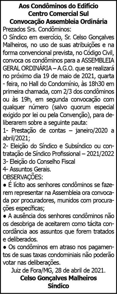Cond. Edifício Centro Comercial Sul 4 1 SULL AGO