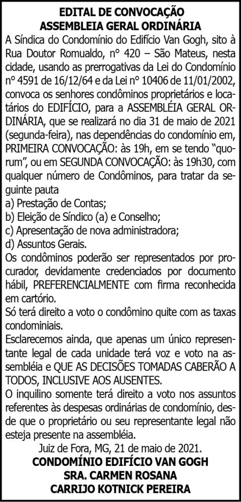 Edital de Convocação 4 1 VAN GOGH