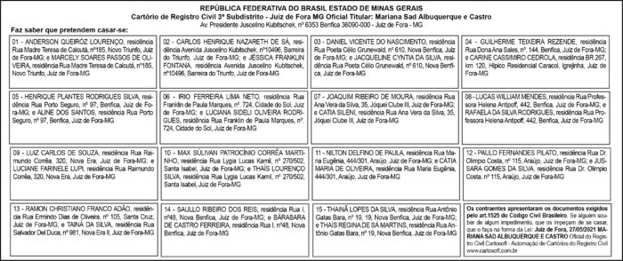Cartório de Registro Civil - Aviso de Casamento 4 AVISO CASAMENTO 27a 05