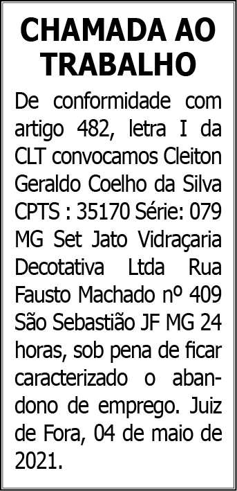 Chamada ao Trabalho 4 COM CLEITON