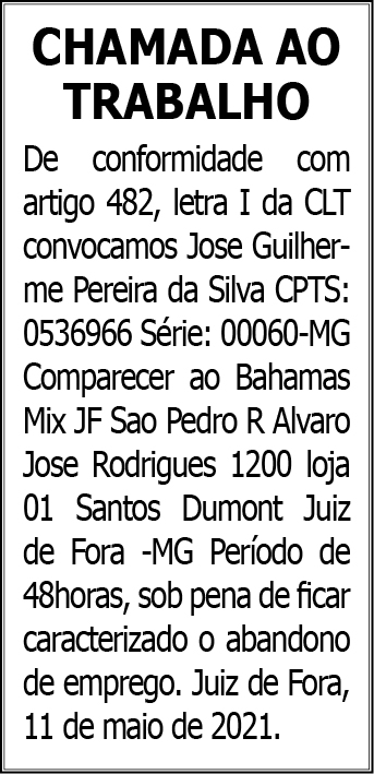 Chamada ao Trabalho 4 COM JOSE GUILHERME